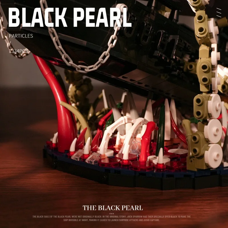 IN STOCK JD43 MOC Creativity Black Pearl Pirate Ship Building Blocks Bricks Assembling Model Toys for Boys Christmas Gift Set view 4