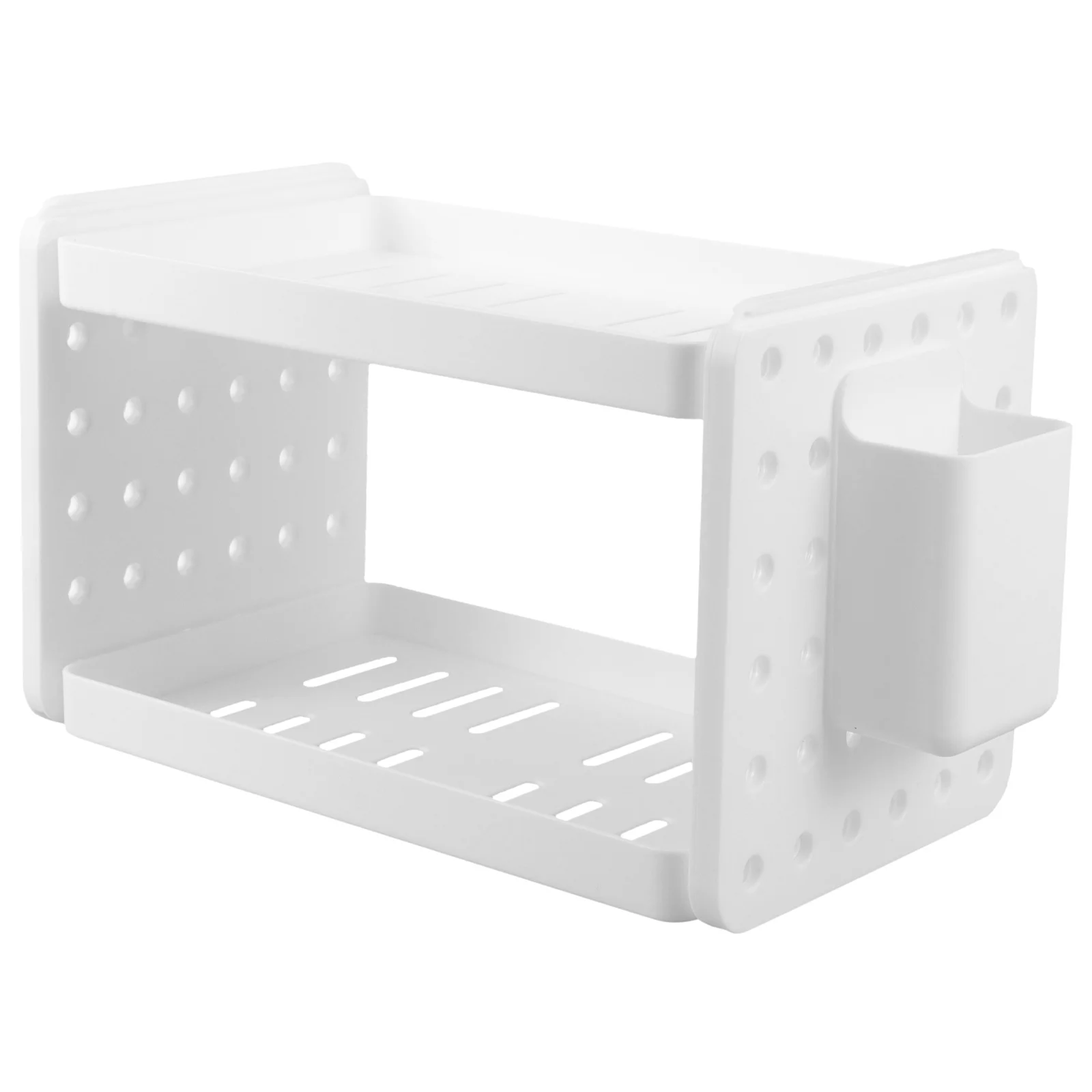 

1Set Double-Layer Bathroom Counter Organizer Plastic Storage Rack Drainage Cosmetics Sundries Stand for Toilet Bedroom Dressing