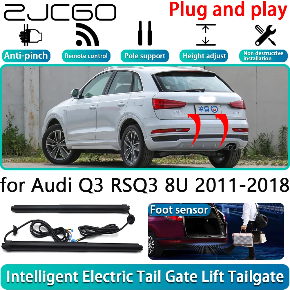 

ZJCGO for Audi Q3 RSQ3 8U 2011-2018 Car OEM Electric Powered Tailgate Power Liftgate Automatic Tailgate System With Foot Sensor