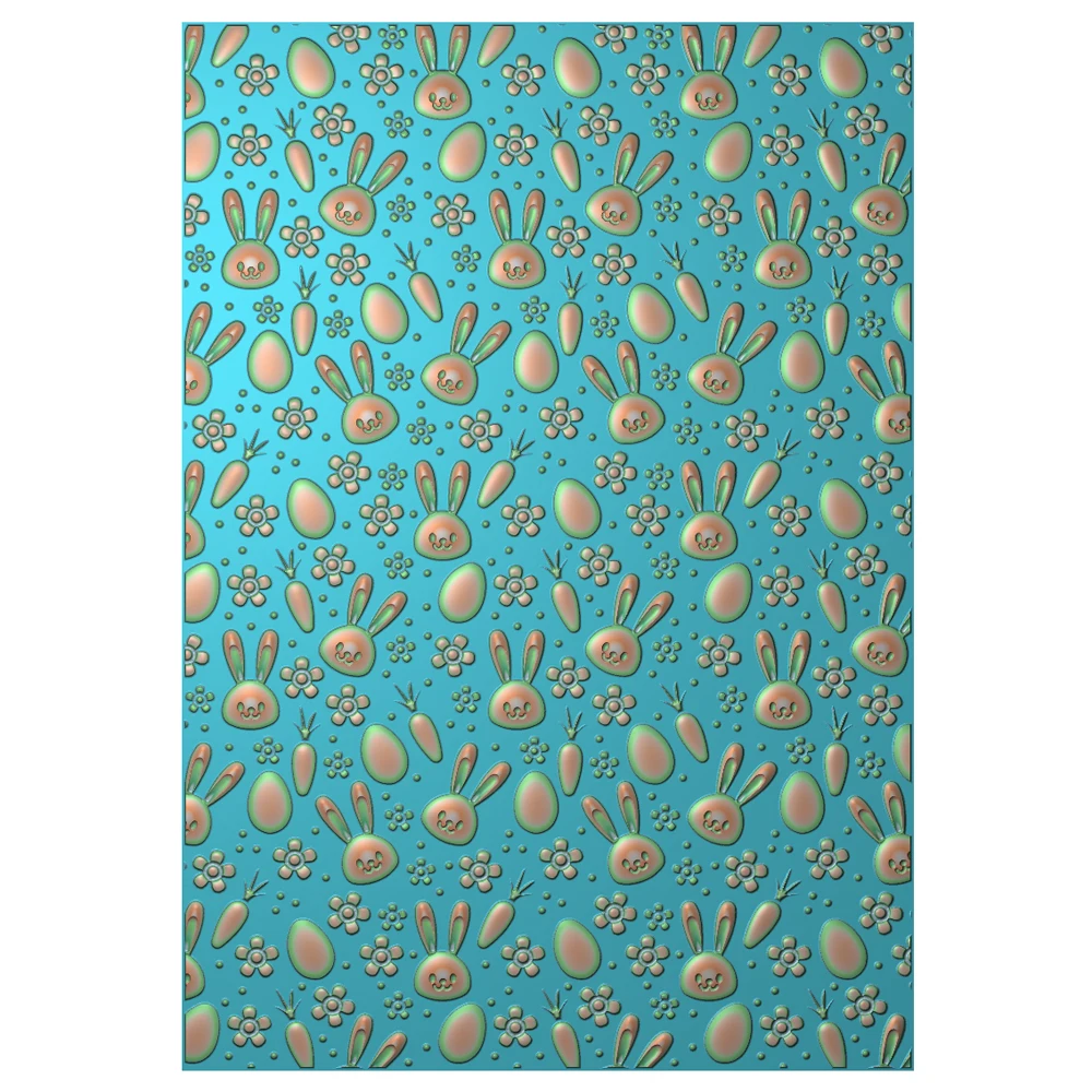 Folder do wytłaczania 3D Mini królik marchewkowy kwiat Doodle wzornik dla majsterkowiczów Scrapbooking wielkanoc papierowa karta dekoracja albumu Making