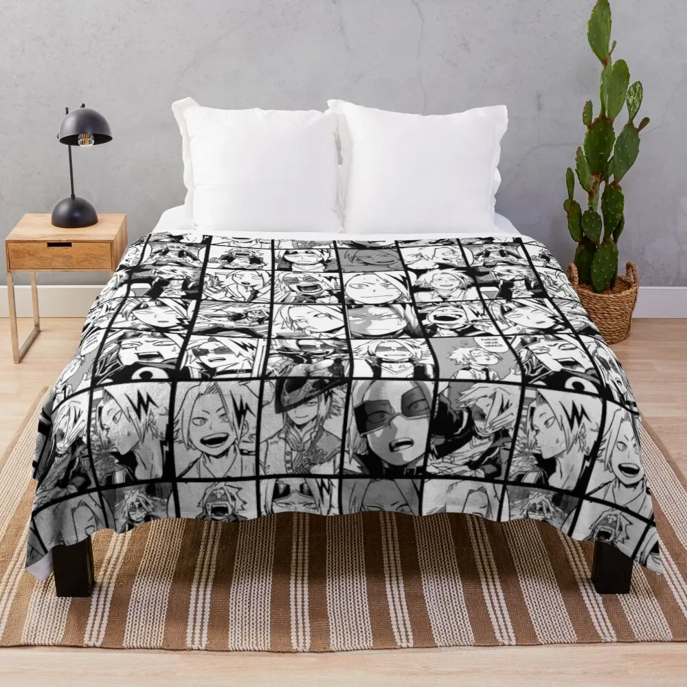 denki - manga panels black and white version Throw Blanket Shaggy Loose Blankets