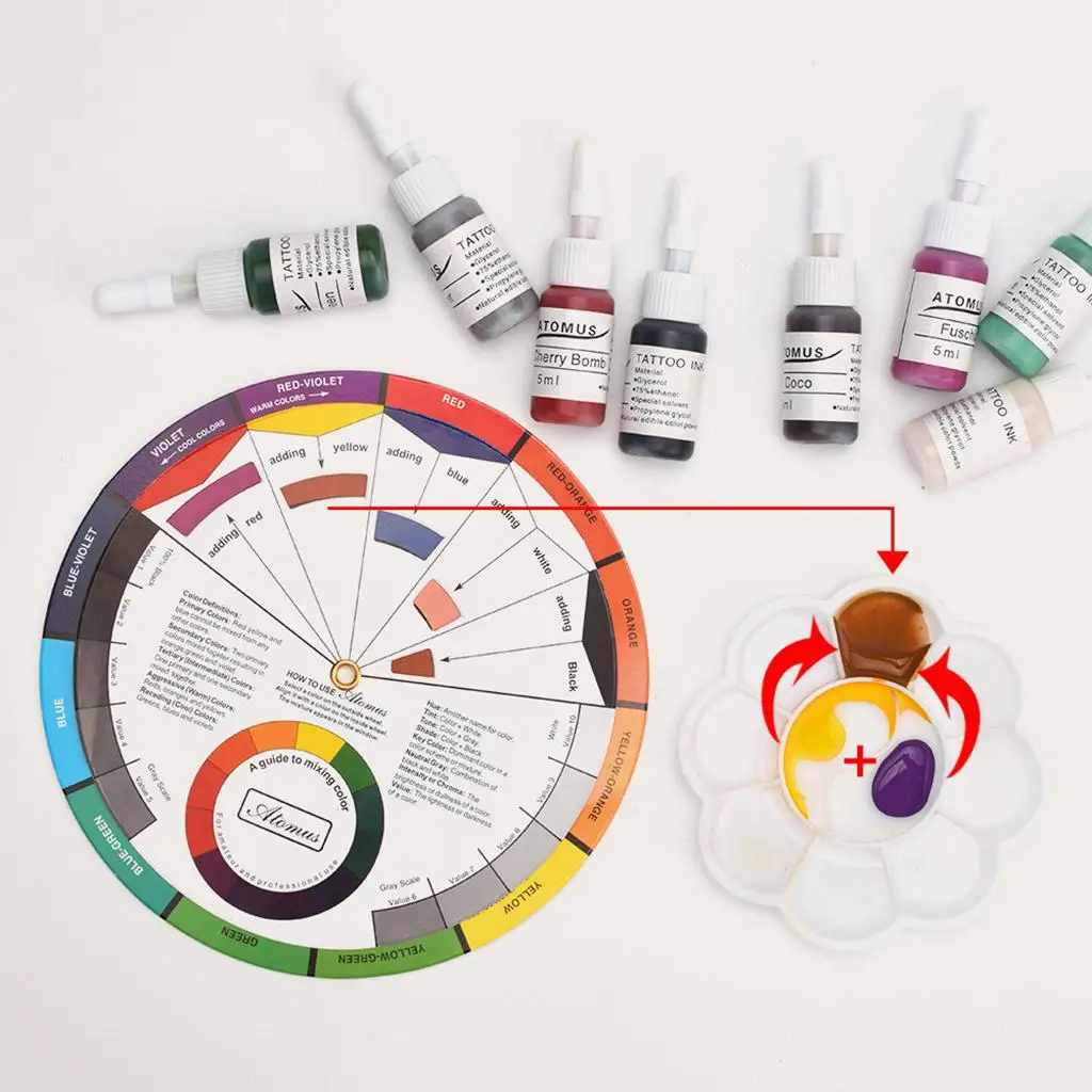 Makeup Artist Palette Color Wheel Blending Board for Paint Kit Makeup Nail Art and Coloring Paints Comparison
