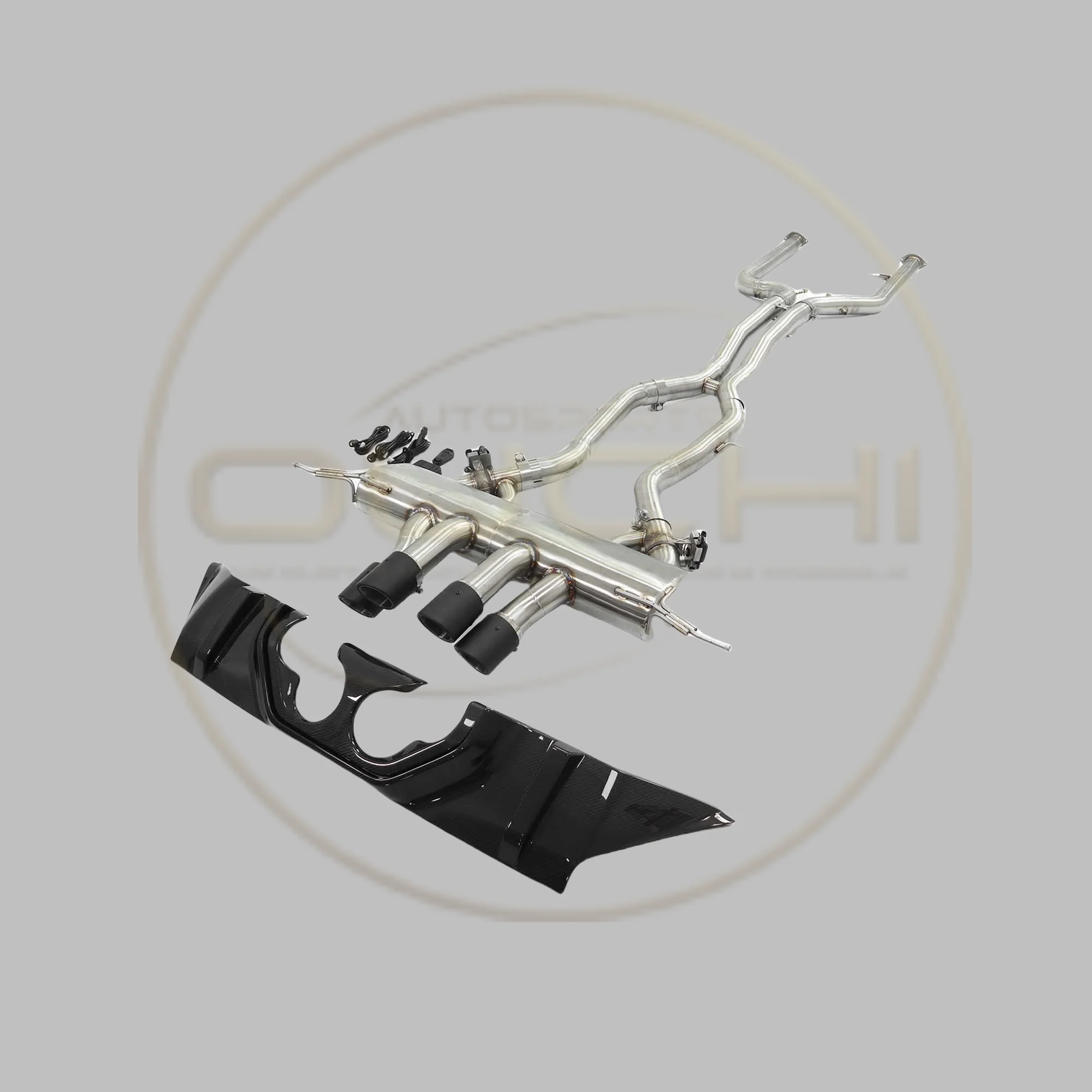 

OUCHI Exhaust System carbon fiber diffuser Catback Stainless Steel for BMW M2 G87 Muffler With Valve refit Gatling center exit