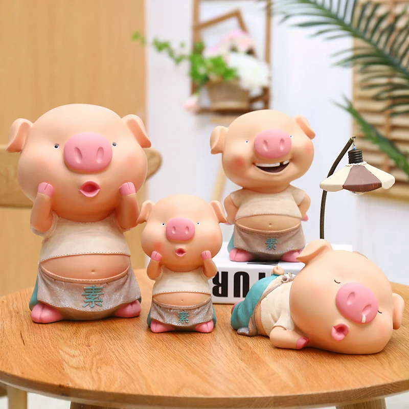 

Secret Coin Money Box Adult Children Hidden Safe Cute Ornament Anti Fall Pig Piggy Bank Gift Saving Tirelire Enfant Home Decor 6