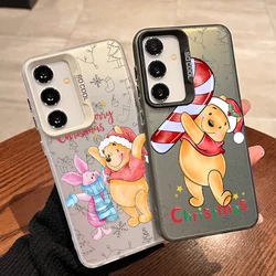 Pooh Bear Christmas For Samsung A71 A52 A53 A51 A34 A33 A32 A21S A23 A15 A12 A13 A05 5G Colorful Silver Funda Phone Case