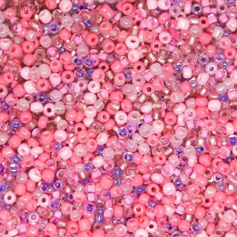 2mm 3mm 4mm  Pink Multicolor Czech Glass Seed Spacer Beads Austria Crystal Round Beads For Kids Jewelry DIY Making