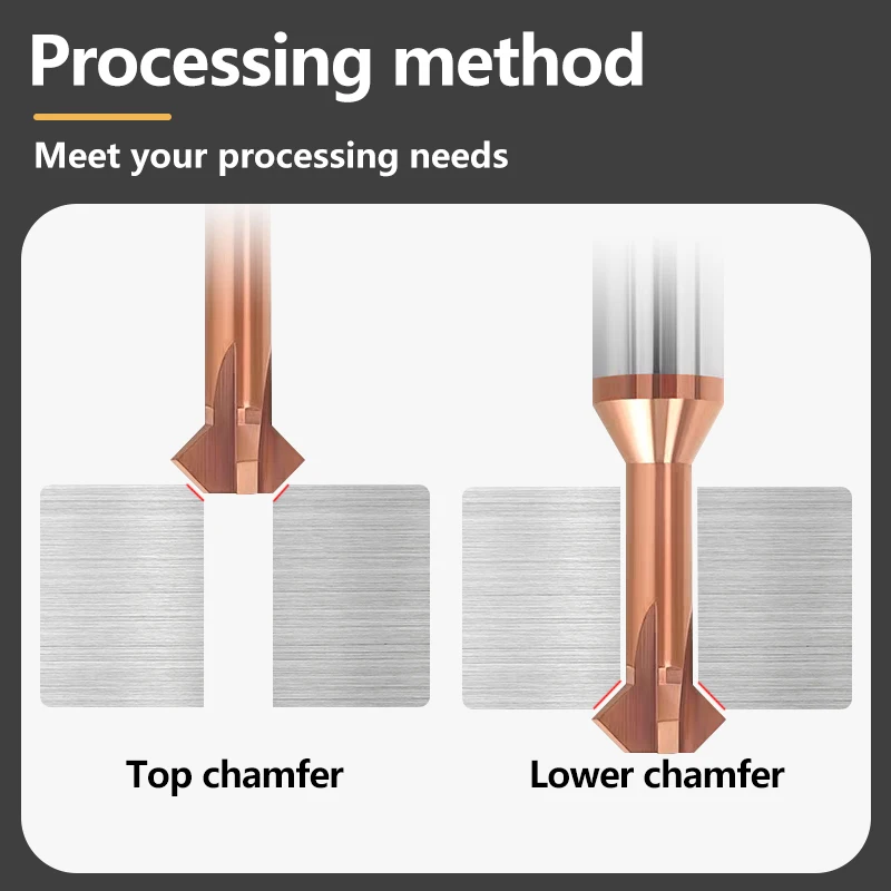 GULING Tungsten Steel Carbides 60° 90° 120° Upper And Lower Inner Hole Chamfering Milling Cutter CNC Double-Sided T-Shaped Tool