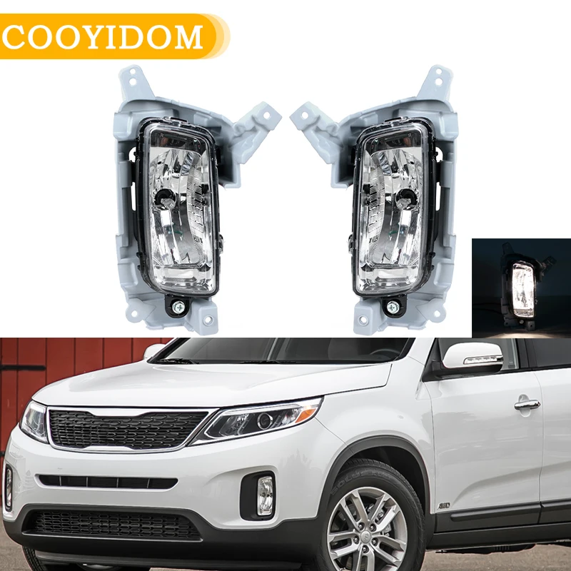 

Car Front Bumper Fog Car Lights Fog Lights Headlights Driving Lamp Foglamps For Kia Sorento 2014 2015 drl Fog Lamp Driving