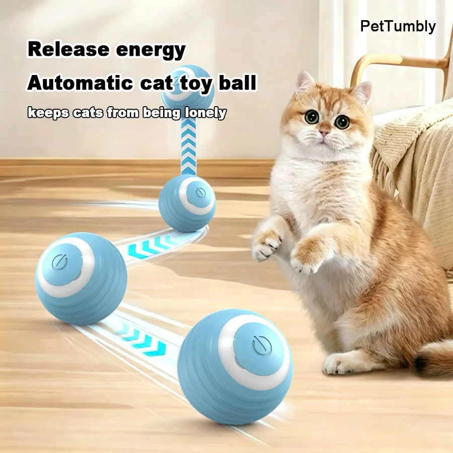 Cat Interactive Ball Electric Automatic Rolling Ball Smart Toys for Cats Smart Cat Toy Rotating Ball Cat Game Pets Accessories