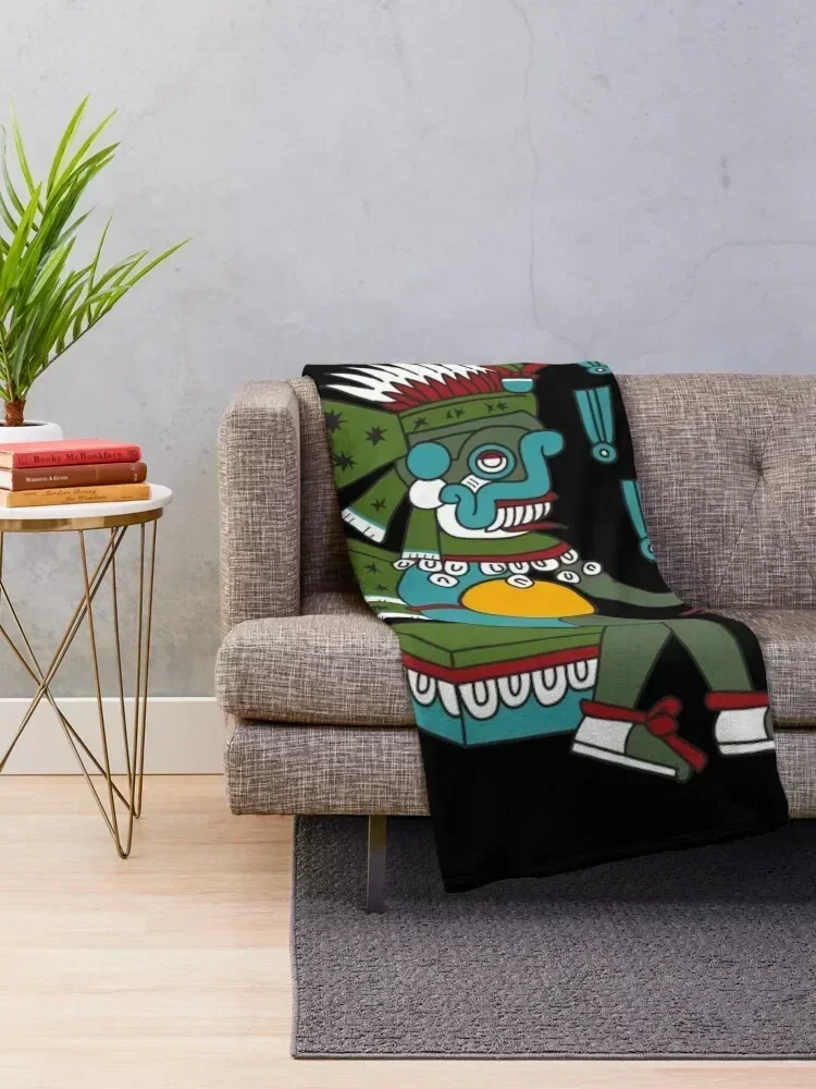 Aztec Deity Tlaloc , God of the Rain, Thunder, Earthquakes, Codex Magliabechiano. Throw Blanket Picnic Giant Sofa Blankets