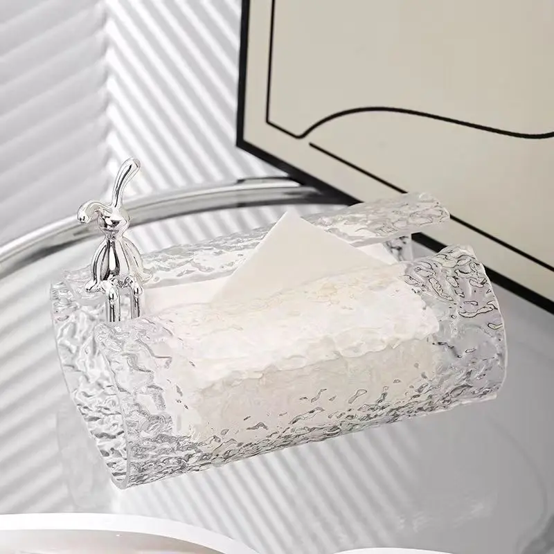 

Modern Acrylic Tissue Box Water ripple home storage decoration Light luxury creative napkin paper box advanced sense ins