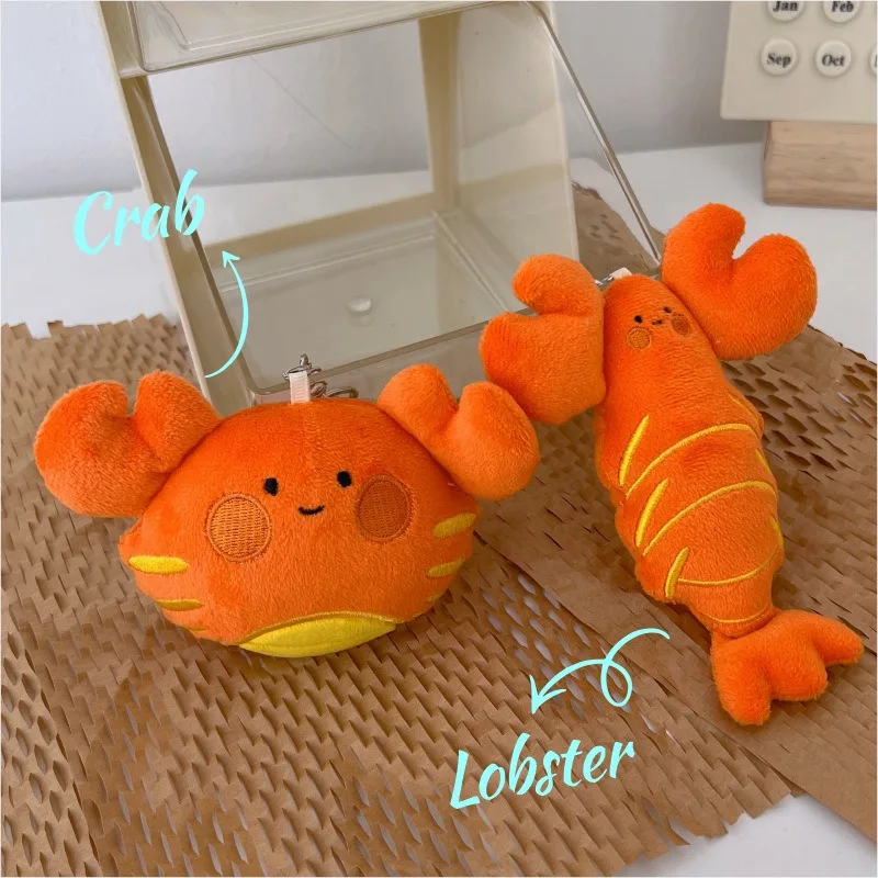 Stuffed Animals Plush Red Crab Figurine Keychain Lobster Bag Decoration Soft Kawaii Exquisite Brithday Gift for Best Friend