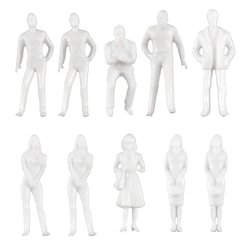 B49B-1:50 figurines blanches modèle Architectural échelle humaine modèle HO peuples en plastique