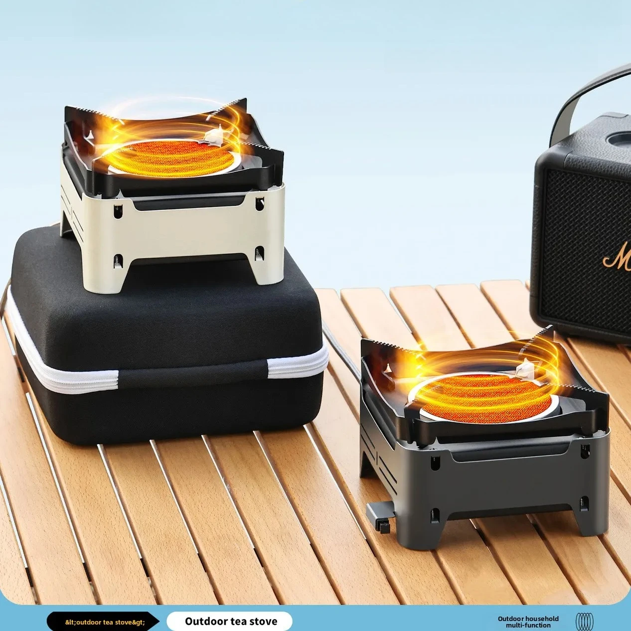 2400 واط المحمولة موقد للتخييم في الهواء الطلق موقد غاز مع الإشعال الإلكتروني لحديقة نزهة شواء وغليان المياه في حالات الطوارئ #1