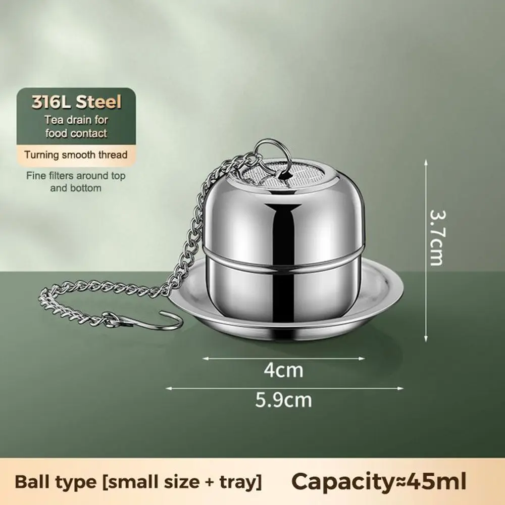 New Stainless Steel Tea Infuser Sphere Shape Sealed Threaded Lid Tea Strainer With Chain Fine Mesh Tea Filter Teaware