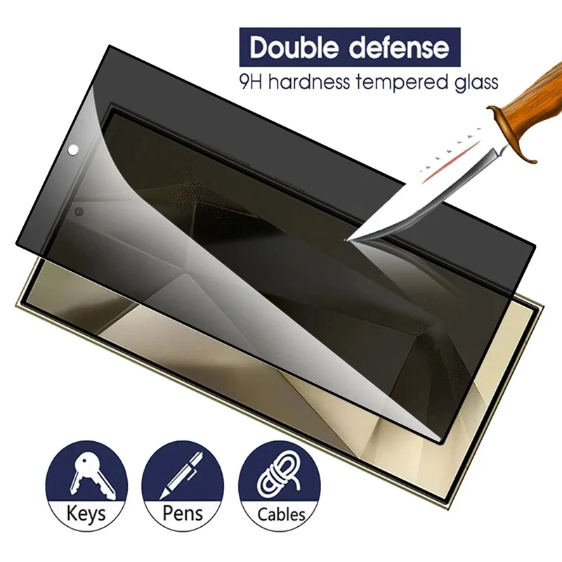 2Pcs Anti Spy Privacy Tempered Glass for Samsung Galaxy S24 Ultra S24+ Plus Screen Protector Protective Film Glass Full Cover