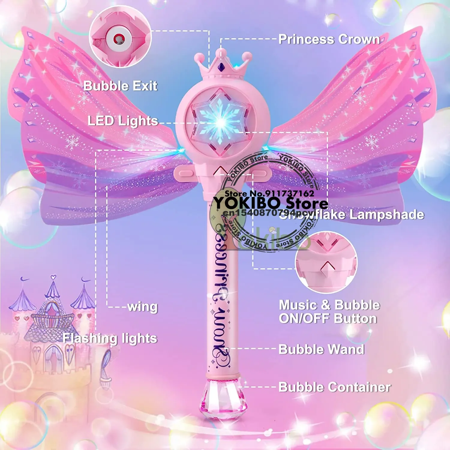 ไม้ฟองสบู่สำหรับเด็กผู้หญิงเครื่องเป่าฟองเป่าฟองมีเสียง LED สำหรับเด็กเด็กวัยหัดเดินเครื่องเป่าฟองสบู่เป่าฟองแบบอัตโนมัติ