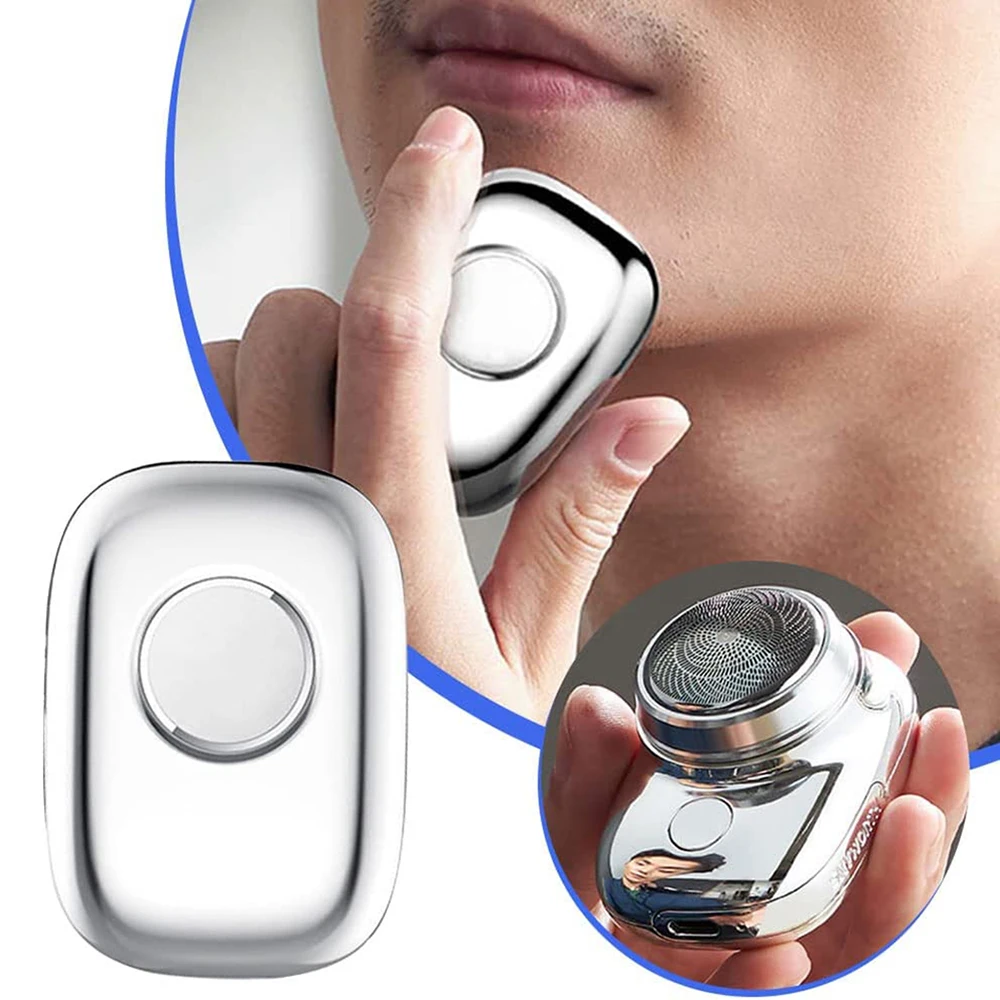 Mini Electric Shavers for Men Portable Pocket Size Washable Electric Razor Mens Rechargeable Cordless Shaving Face Beard 2024