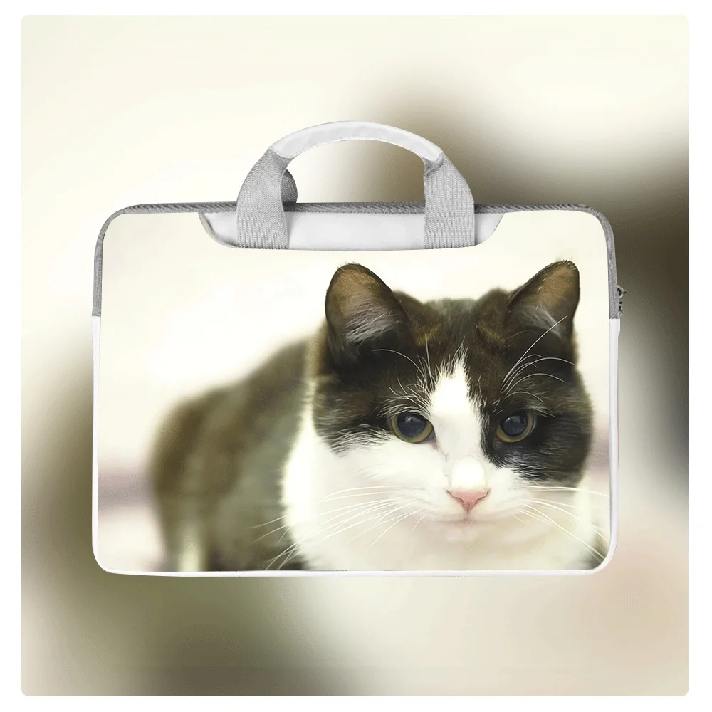 

Cute Kitten Print Portable Laptop Bag 12 13 14 15 16 Inch Large Capacity Laptop Bag Shoulder Handbag Women Girls Holiday Gift