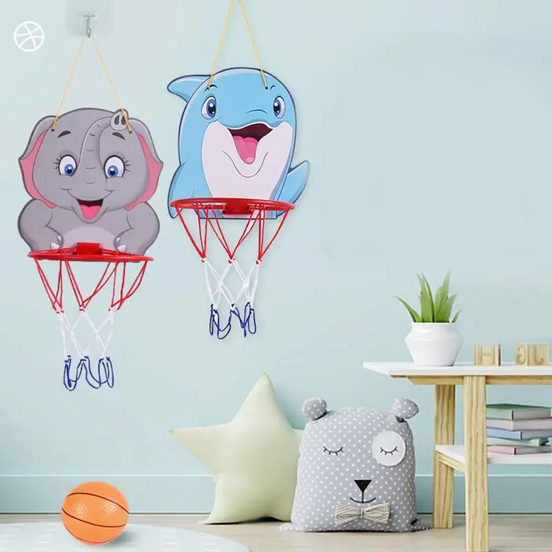 Dziecięcy strój do koszykówki Hoop Kit Cartoon kreatywne zwierzęta stojak na piłki do koszykówki Outdoor Indoor Movement umiejętność rozwijania gry zabawki sportowe