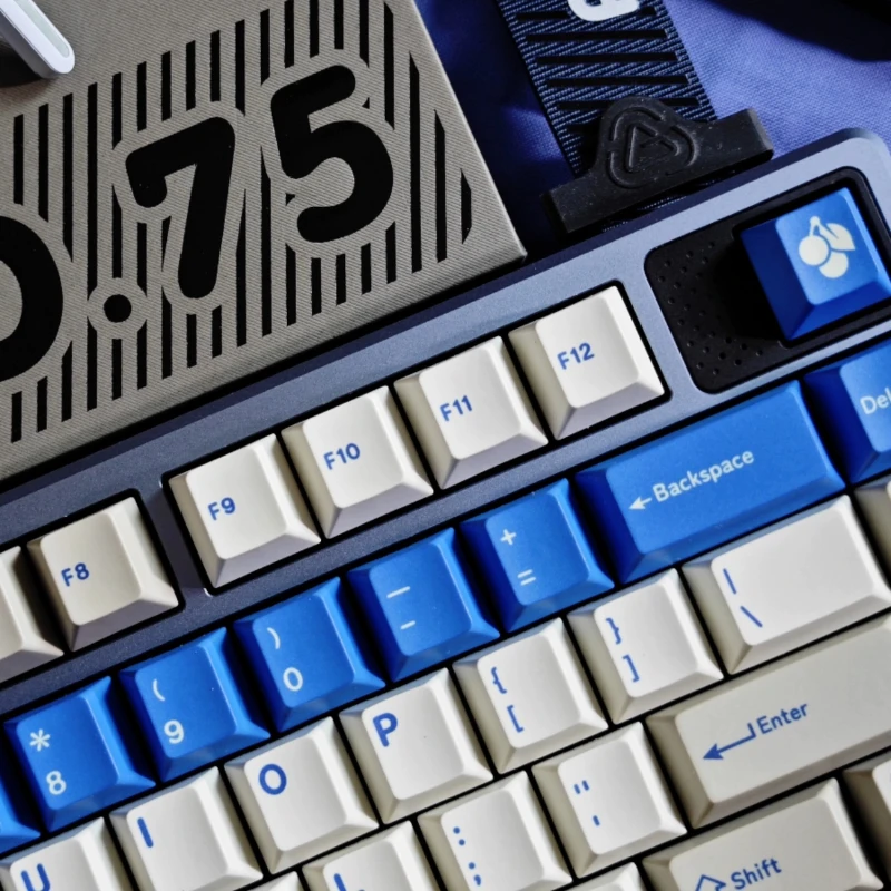 Imagem -04 - Gmk-teclado Mecânico de Alerta Azul Pbt Cinco Lados Sublimação Térmica Cherry Profil Acessórios para pc Computador