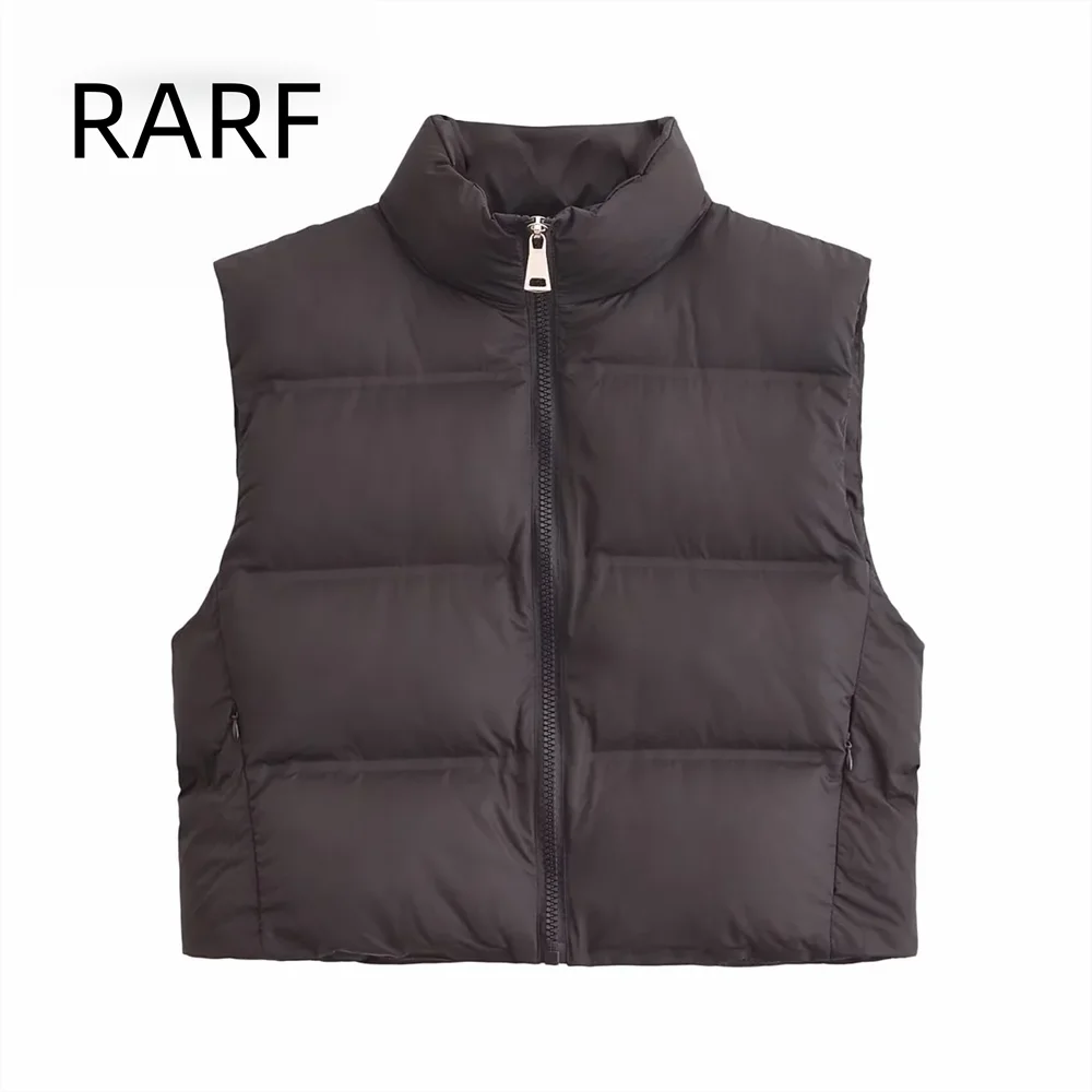 Nuova giacca gilet in cotone caldo senza maniche con colletto rialzato versatile casual da donna autunno e inverno