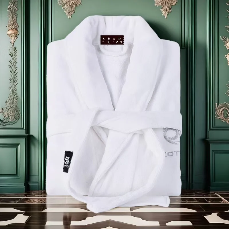 Mens Bath Robe 100% Cotton Towel Fleece Thick Plus Size Winter Kimono Homme Peignoir Bathrobe Warm Robes Pajamas Male's Bathrobe