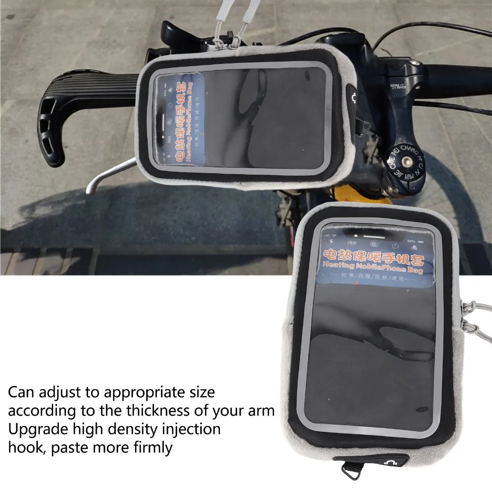Durable Large Space Electric Heating Bag Waterproof Shockproof USB Heated Pouch Insulated Fast Heating Thermal Phone Case Skiing