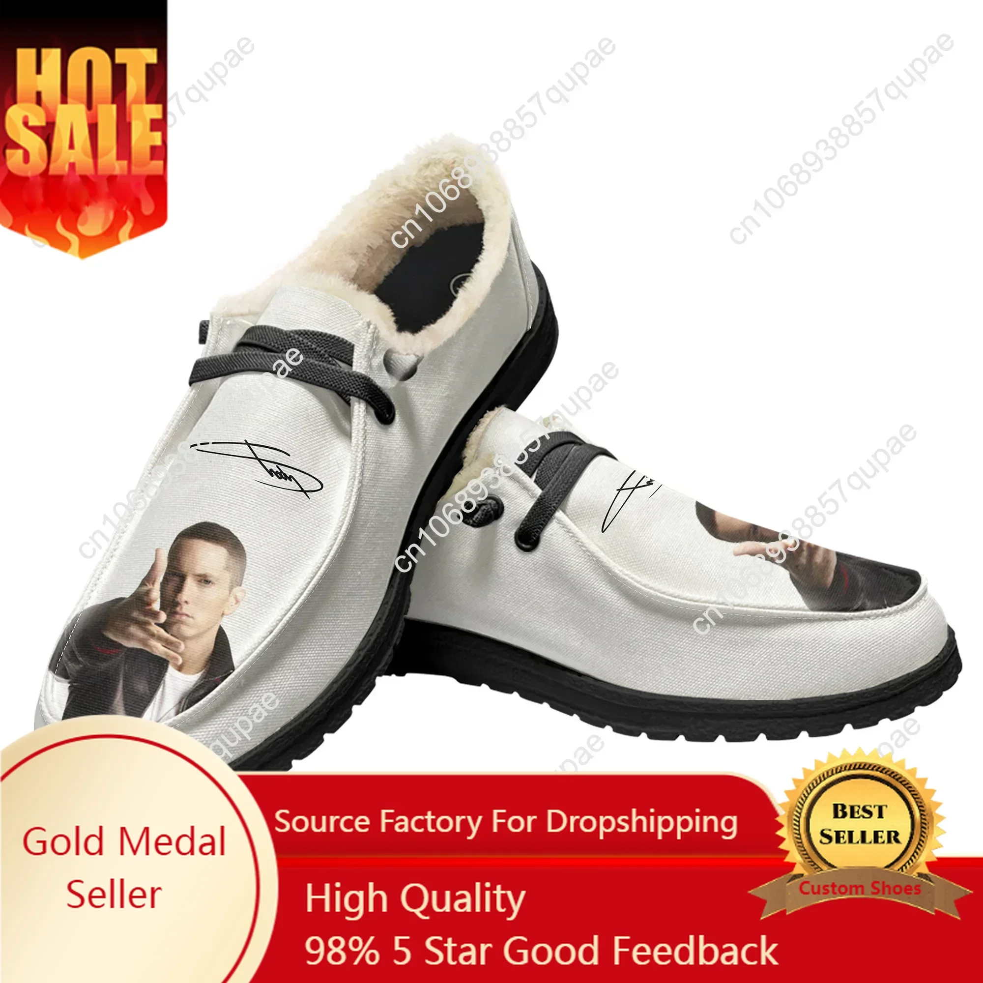 

Eminem Plush Casual Shoes Flat Shoe Rock Singer Men Woman Breathable Casual Outdoor Lightweight Footwear Couple Custom Made Shoe