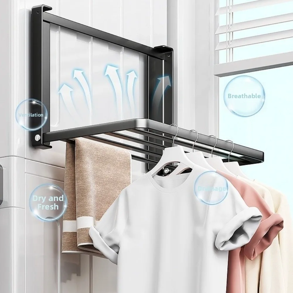 

Металлическая магнитная складная полка для хранения без сверления, экономящая место, металлическая боковая полка, складная, сверхпрочная вешалка для одежды