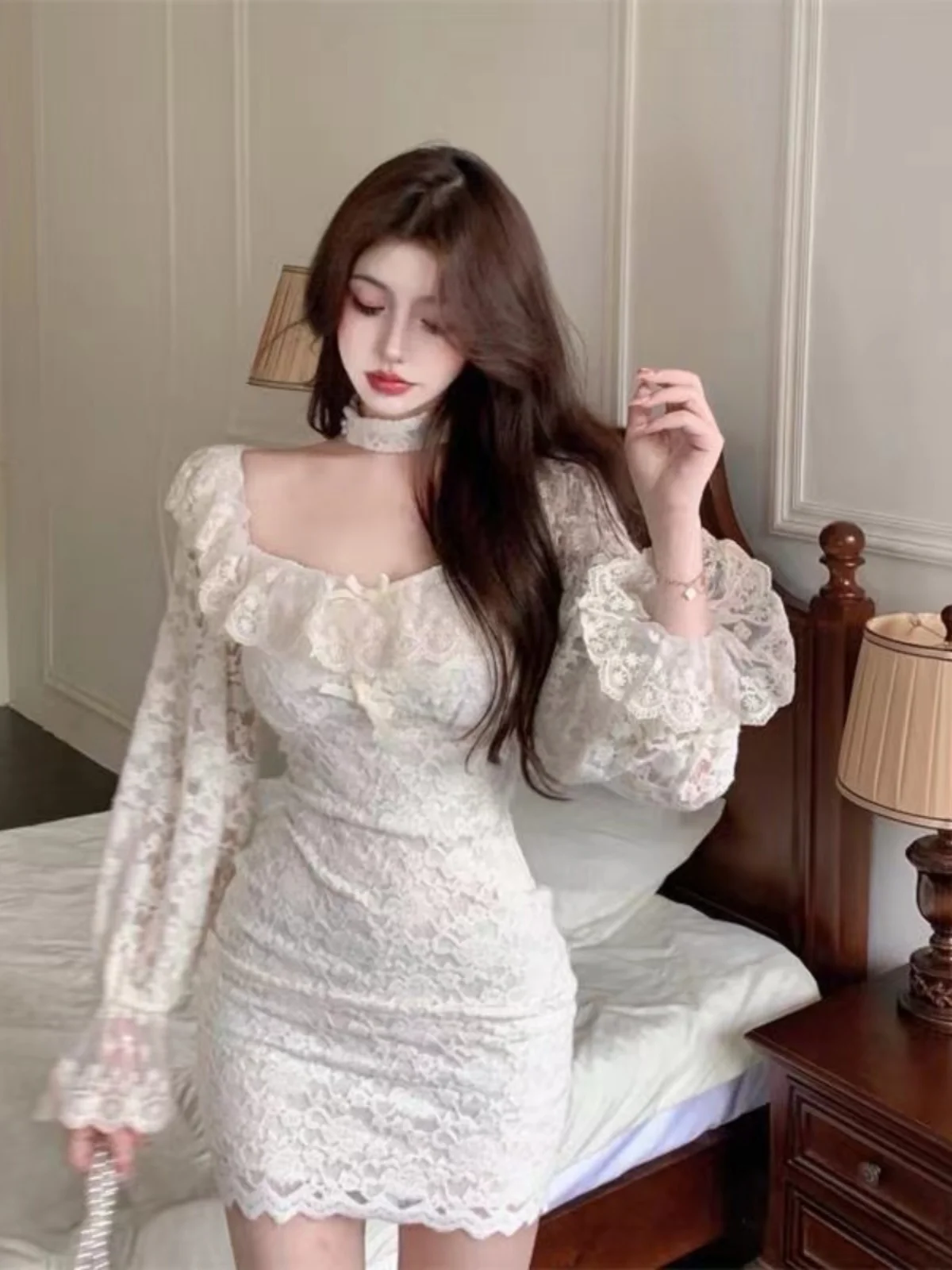 Women's Lace Trim F…