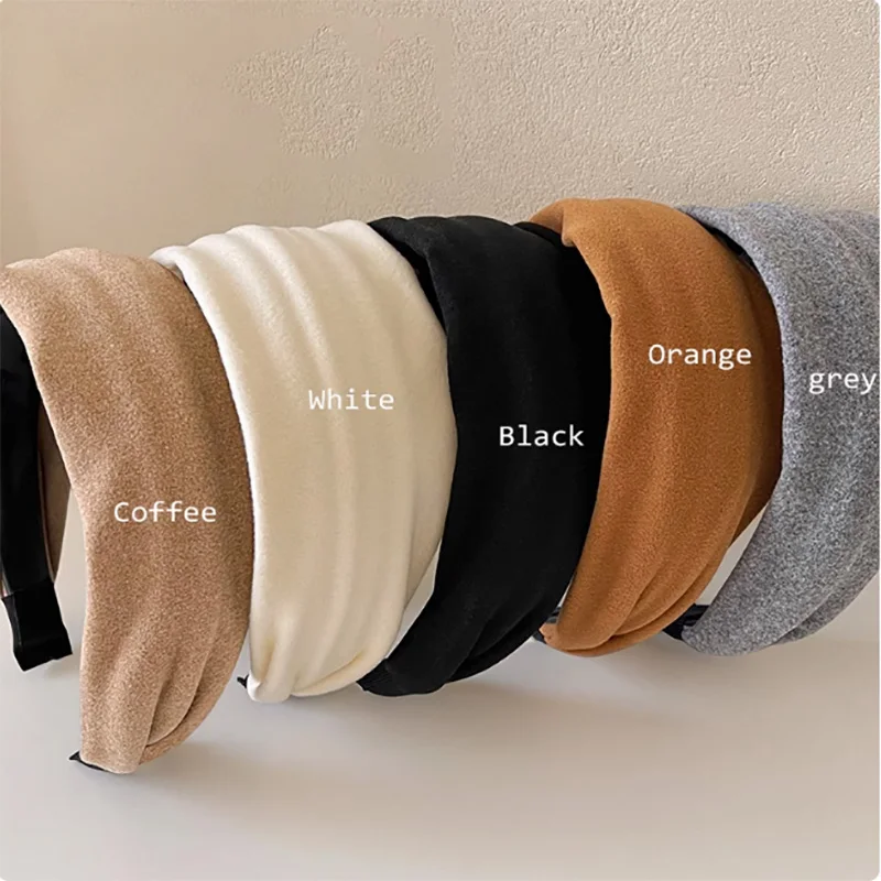 New Vintage Headband Wide Cross Hairband Plain Color Nonslip Headbands Women Hair Accessories