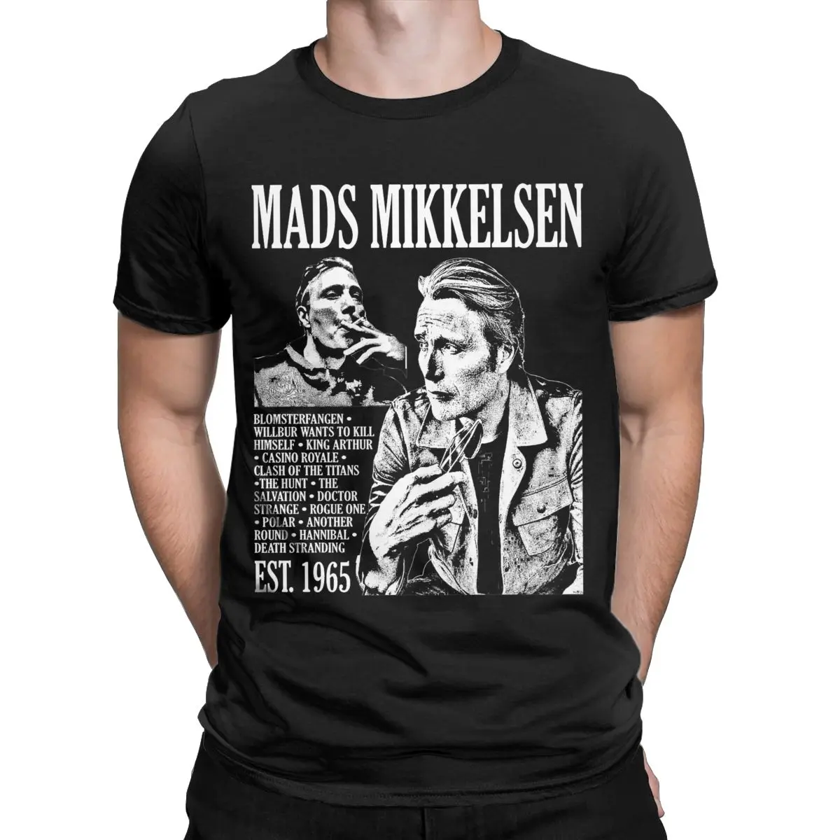 Summer Mads Mikkelsen Poster Men Women's T Shirt Actor Movie Film Merch Novelty Tees T-Shirts Pure Cotton Printed Clothing