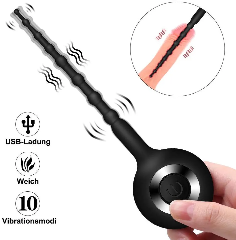 

Male Vibrator Urethral Dilator Penis Plug 10 Vibration Mode Silicone Dilator Urethral Probe Gay Toy Adult Toy Dropshipping