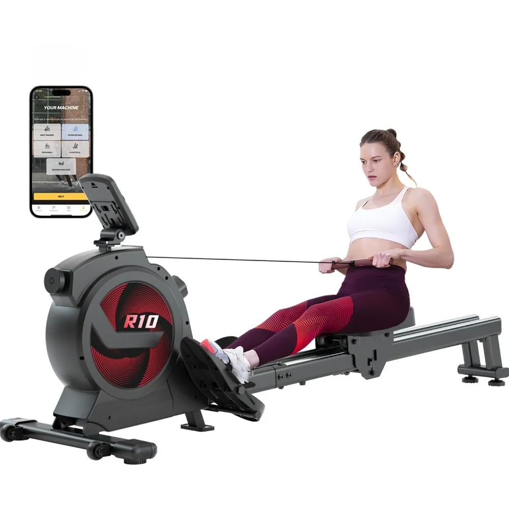 

Home Rowing Machine, Rowing Machine with LCD Display, Ergonomic Seat, Double Track, High Load-bearing Capacity