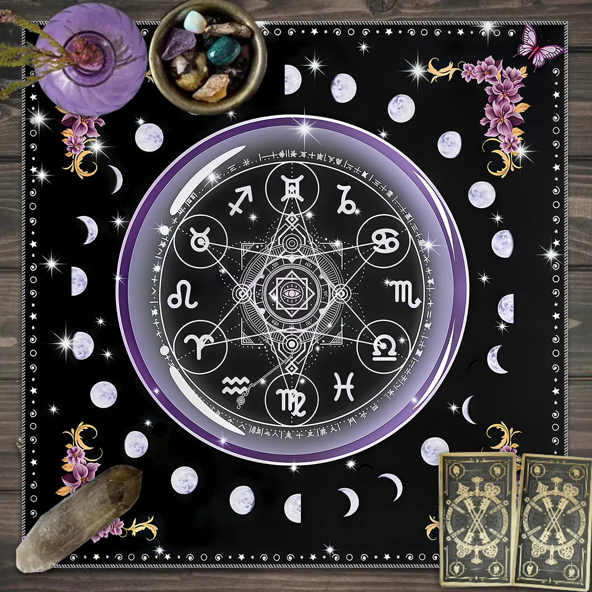 1 Stück Tarot-Tischdecke, keltisches Kreuz-Tarot-Tischdecke für Wahrsagereien, geheimnisvolle Tischdecke zur Altardekoration – Detail 9