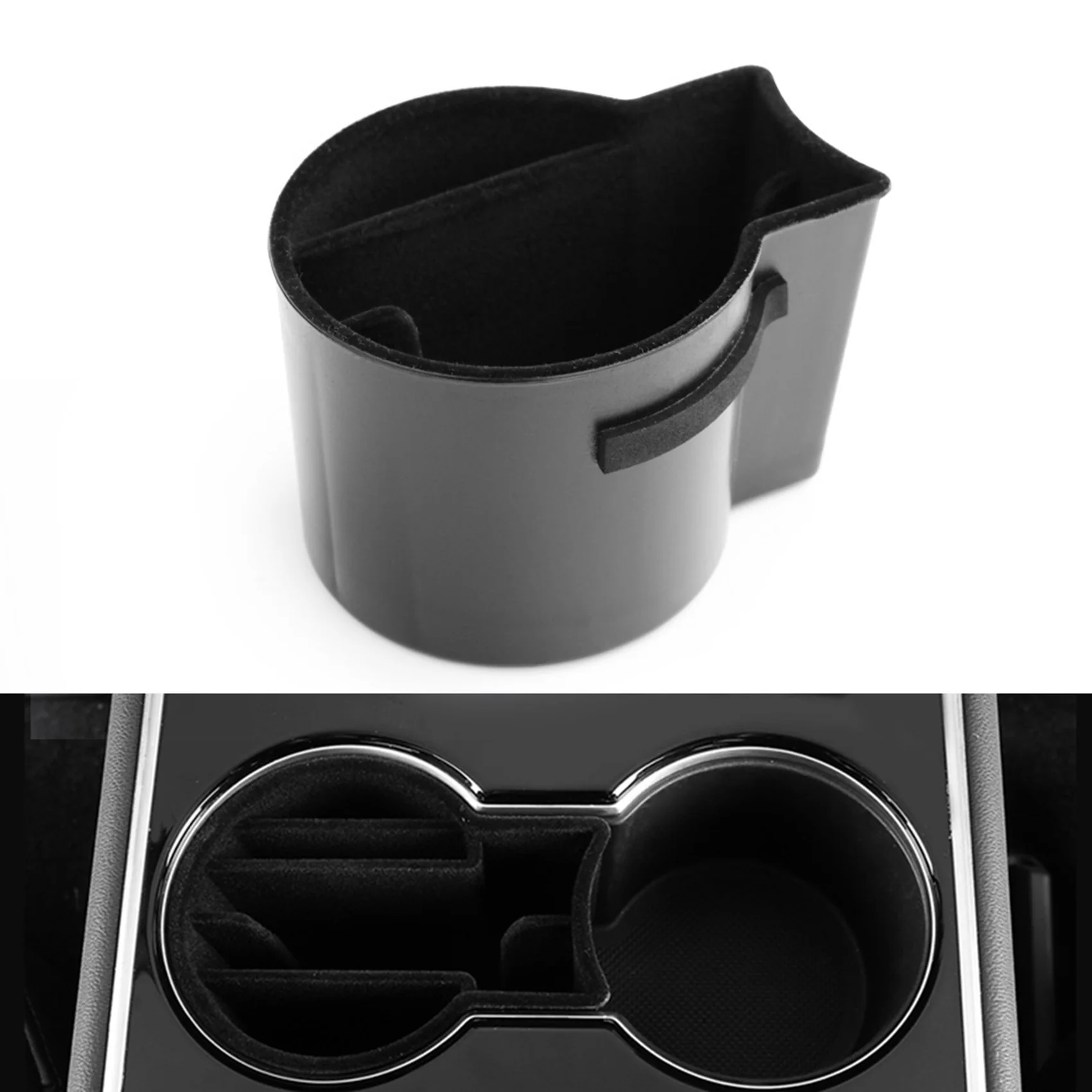 for Tesla Model 3 Y Car Water Cup Holder Storage Box Shock-Absorbing Anti-Skid Cup Holder