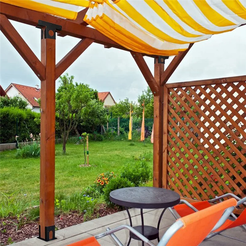 

BOFOF 2 Pack Heavy Duty Pergola Corner Brackets Extension 3-Way T Brackets for 4 X 4 Post Bracket Pergola Gazebo Kit