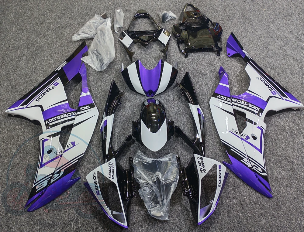 Kit Carene di Alta Qualità per YAMAHA R6 2008-2016, Set Carrozzeria Personalizzato Viola e Bianco