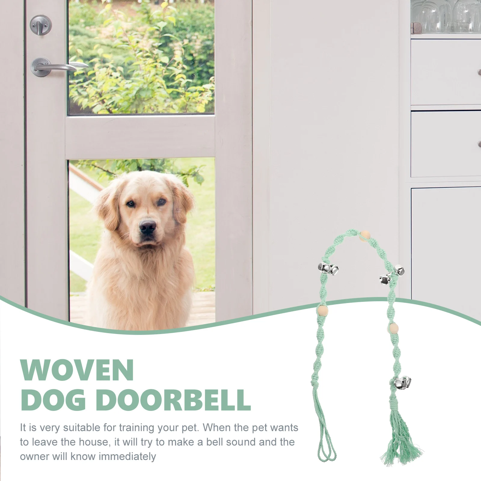 

Dog Doorbell for Training Portable Woven Hanging Pet Supply Durable Chew Toys Small Professional H crafted Dog Bell