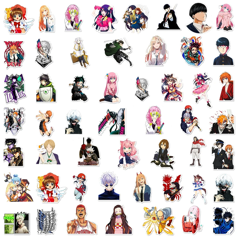 10/30/50/100pcs Mix Japanese Anime Stickers My Hero Academia Jujutsu Kaisen Decals DIY Skateboard Bike Phone Cool Manga Sticker