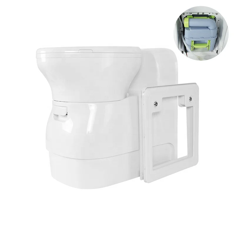 22L RV Electric Toilet With Hatch & Pull Water Tank Portable Caravan Cassette Toilet For Camper Motorhome Travel Trailer