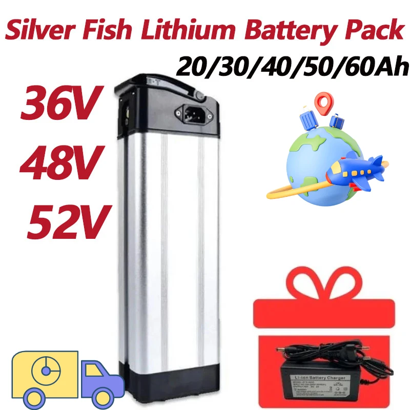 

36V48V52VRechargeableLithium-ion Battery Pack,Suitable for SilverfishGW20KS26Battery,with Built-in BMS for Safety and Durability