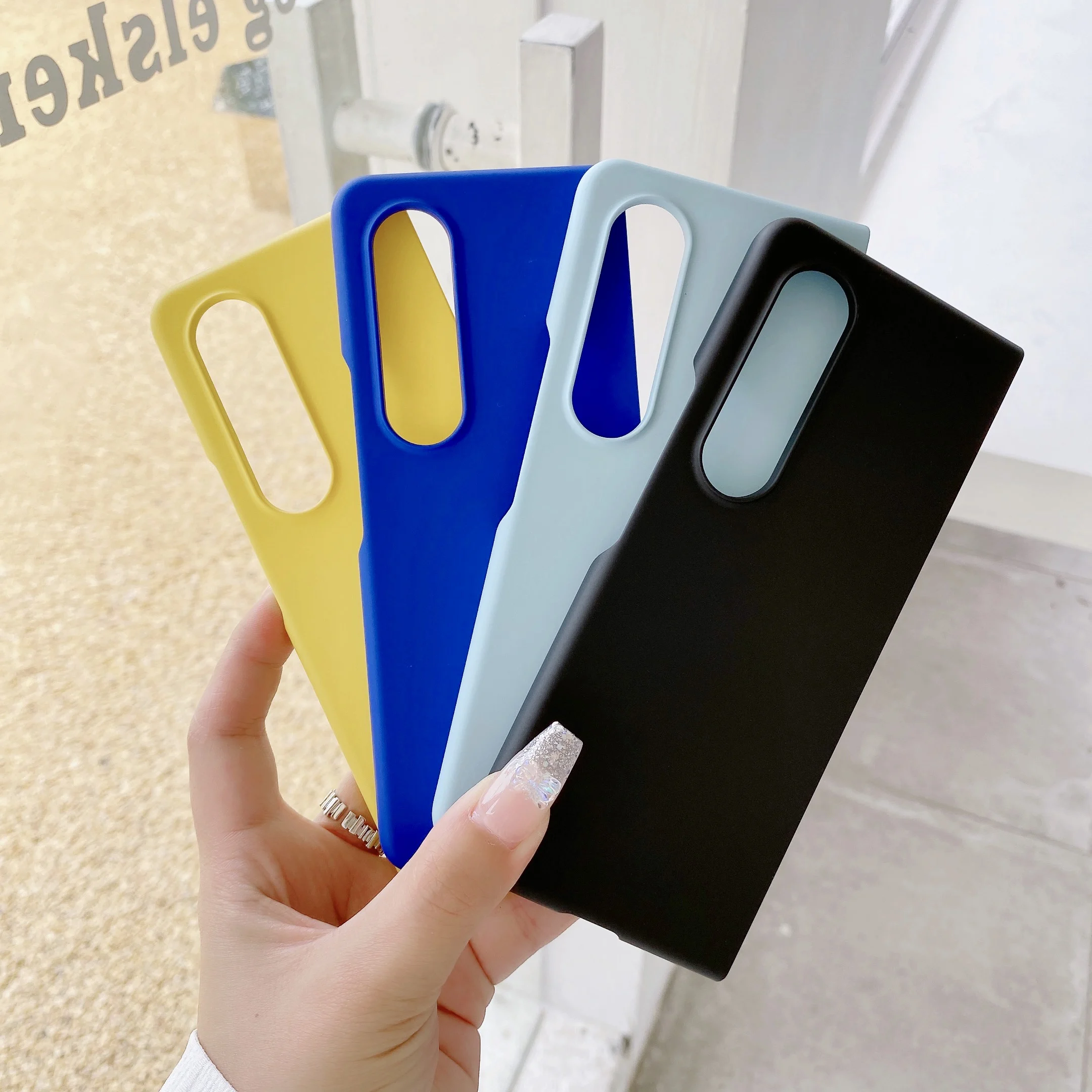 Luxury Candy Color Matte Plastic Folding Case For Samsung Galaxy Z Fold 3 4 5 Cover