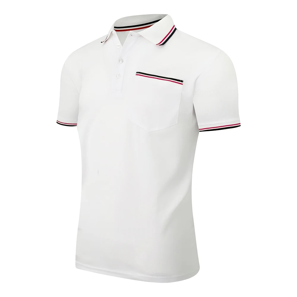 

2025 Men's Summer Short Sleeve Polo Casual Breathable Comfortable Polo Shirt Solid Color With Chest Pocket T-Shirts Dropshipping