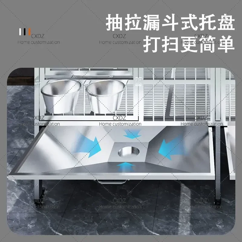Stainless Steel Dog Cage Outdoor Rainproof Cold Proof Large Dog Kennel With Toilet For Medium And Large Dogs In Winter