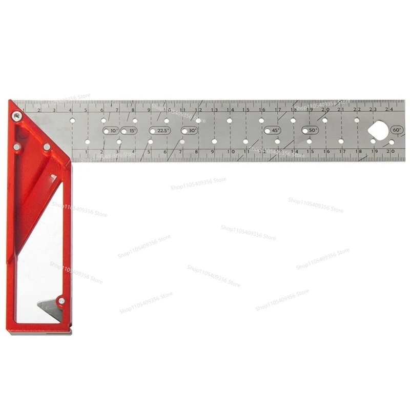For Stainless Steel Square Ruler Hole Ruler 45 Degrees 90 Degrees Woodworking Ruler Mark Steel Ruler Scribing Angle
