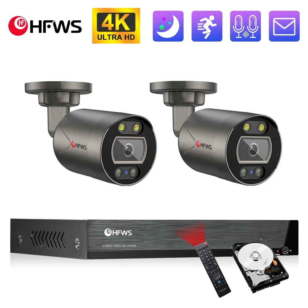 

poe Camera 4K 8MP POE AI HD display waterproof Motion detection 8CH CCTV H.265 camera IP CCTV