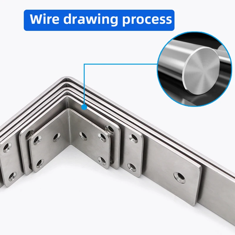 Imagem -02 - Creamily Pcs L-shaped Suporte de Código de Canto Engrossar Ângulo Direito Cantos Cinta Suporte de Fixação Conector Reforçado Aço Inoxidável