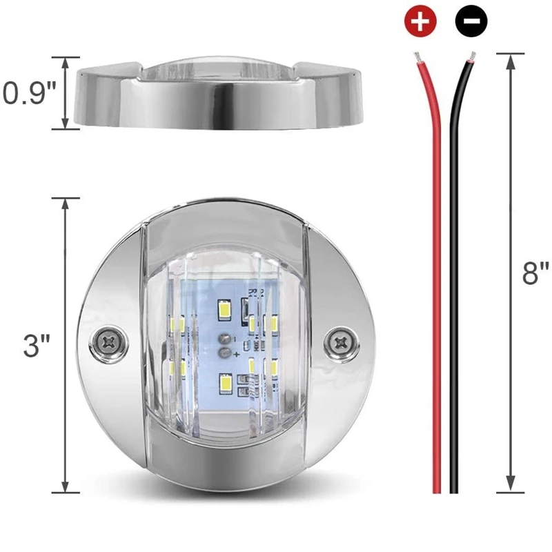 4 stücke 6led 12v runde Yacht Marine Boot führte Heck Licht Kabinen deck Höflichkeit Licht Marine Innen kabine Lichter wasserdicht